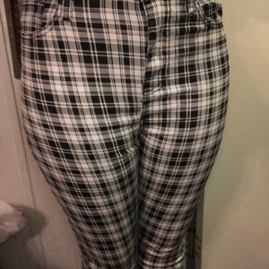 Plaid skinny jeans